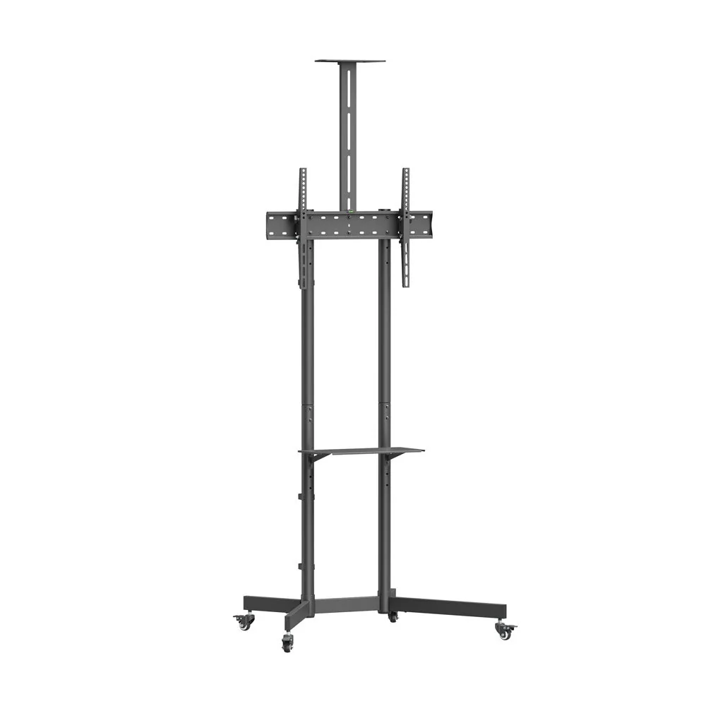 Vista frontal limpia del soporte móvil Argom ARG-BR-8225 para TV de 37 a 70 pulgadas