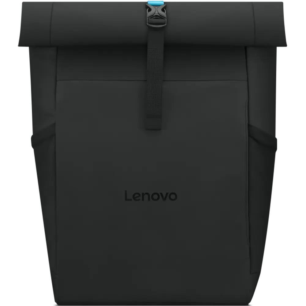 Vista frontal oficial de la mochila negra Lenovo Modern Gaming Backpack GX41H70101
