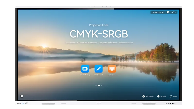 Vista frontal oficial de la pantalla Huawei eKit IdeaHub Board 3 Pro 65