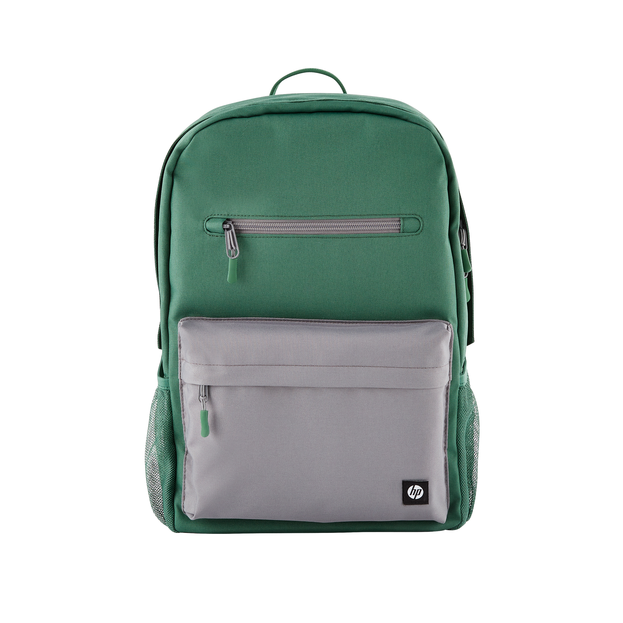 Vista frontal oficial de la mochila verde HP Campus 7J595AA