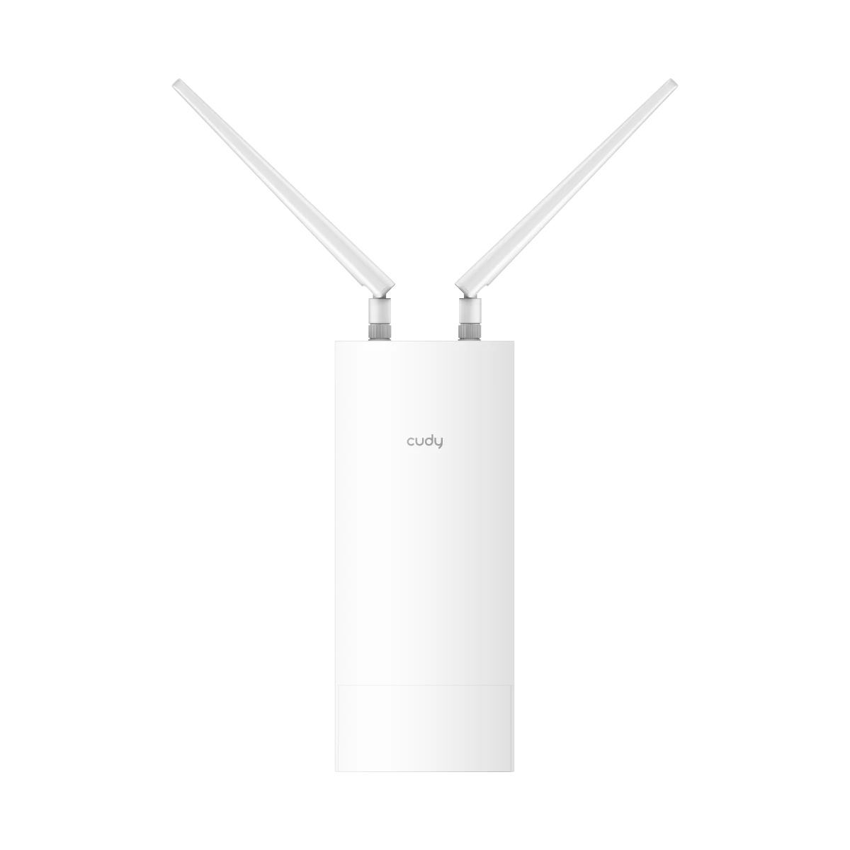 Vista frontal oficial del extensor Wi‑Fi exterior Cudy RE1200 Outdoor