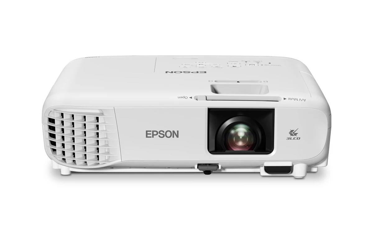 Vista frontal oficial del proyector Epson PowerLite E24