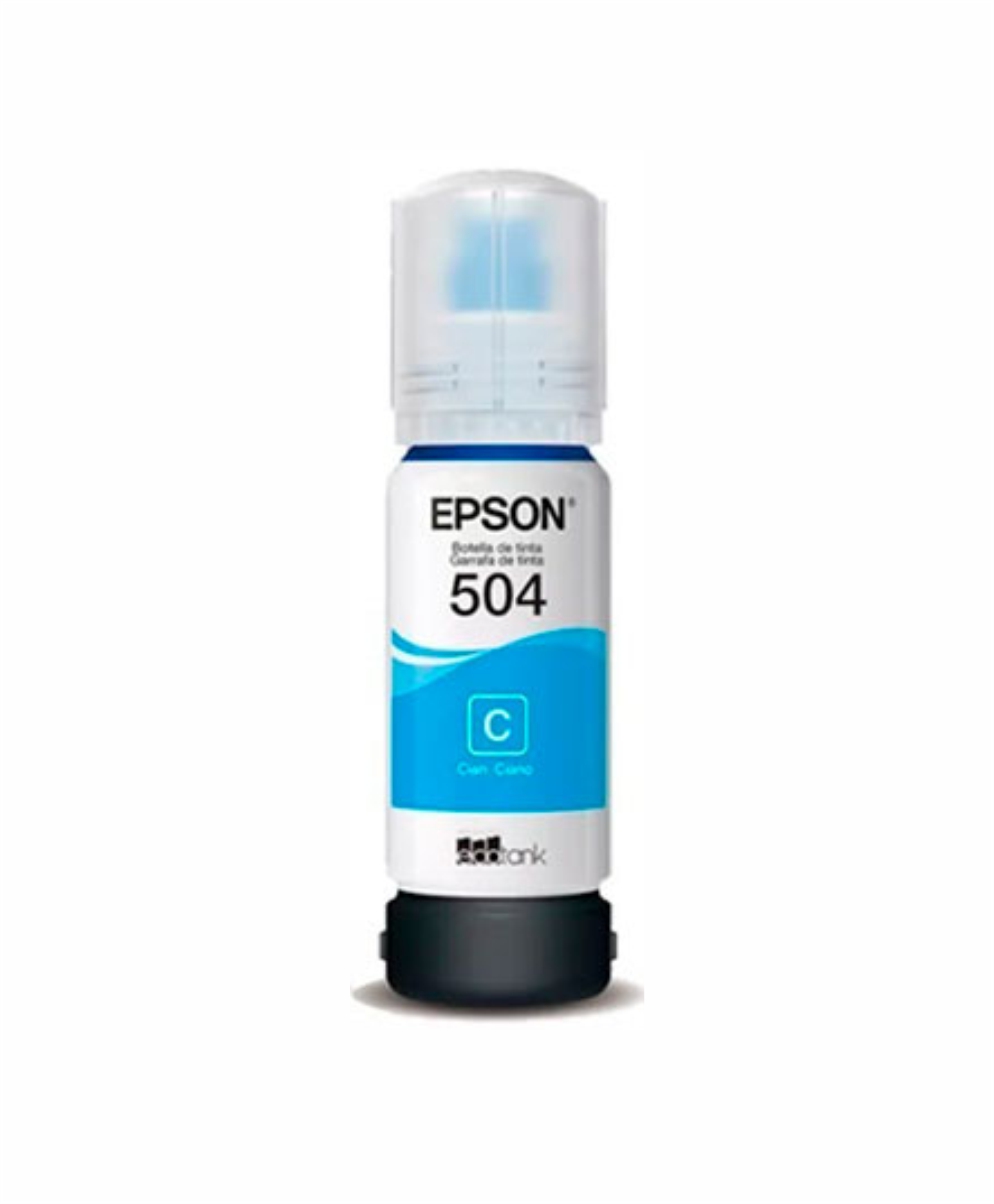 Botella limpia de tinta Epson T504 cian