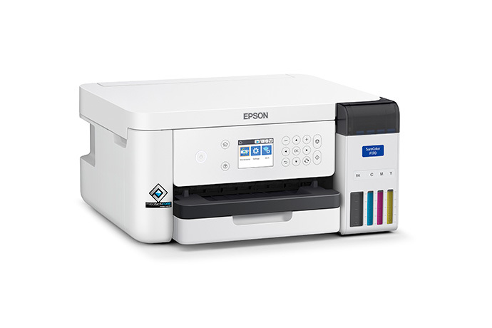 Vista angular frontal oficial de la impresora de sublimación Epson SureColor F170 C11CJ80201