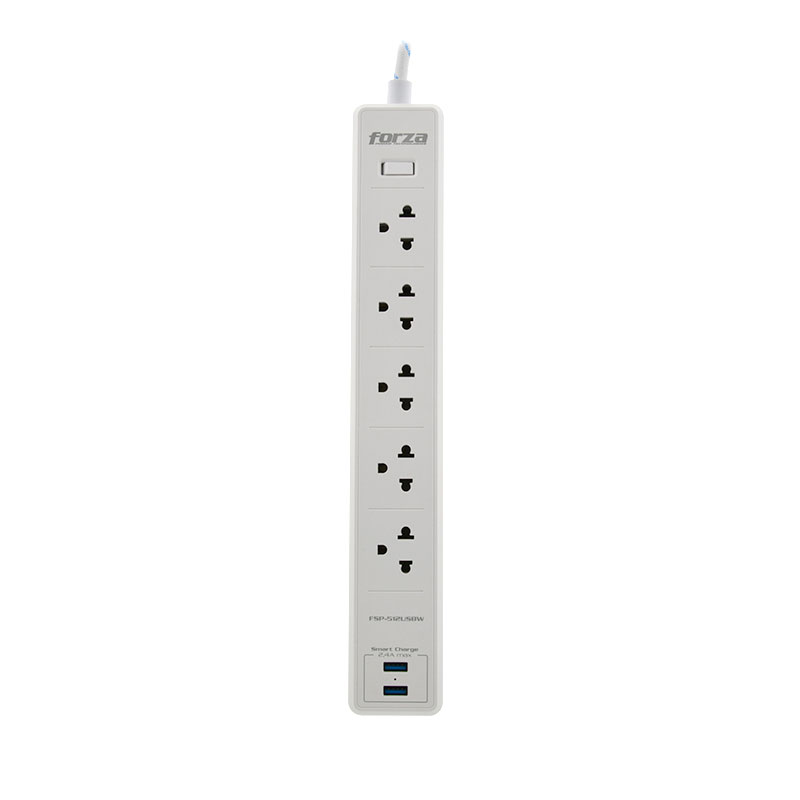 Vista frontal del protector contra sobretensiones Forza FSP-512USBW