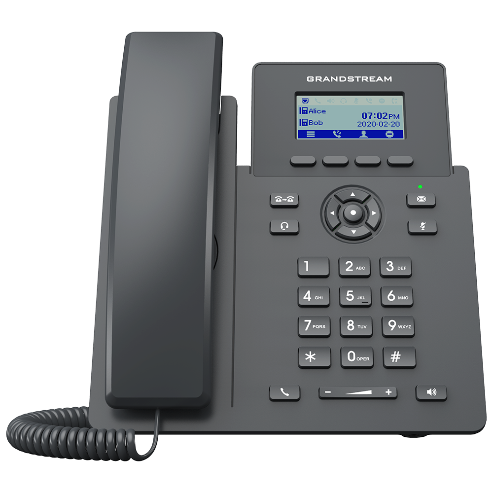 Vista frontal oficial del teléfono IP Grandstream GRP2601