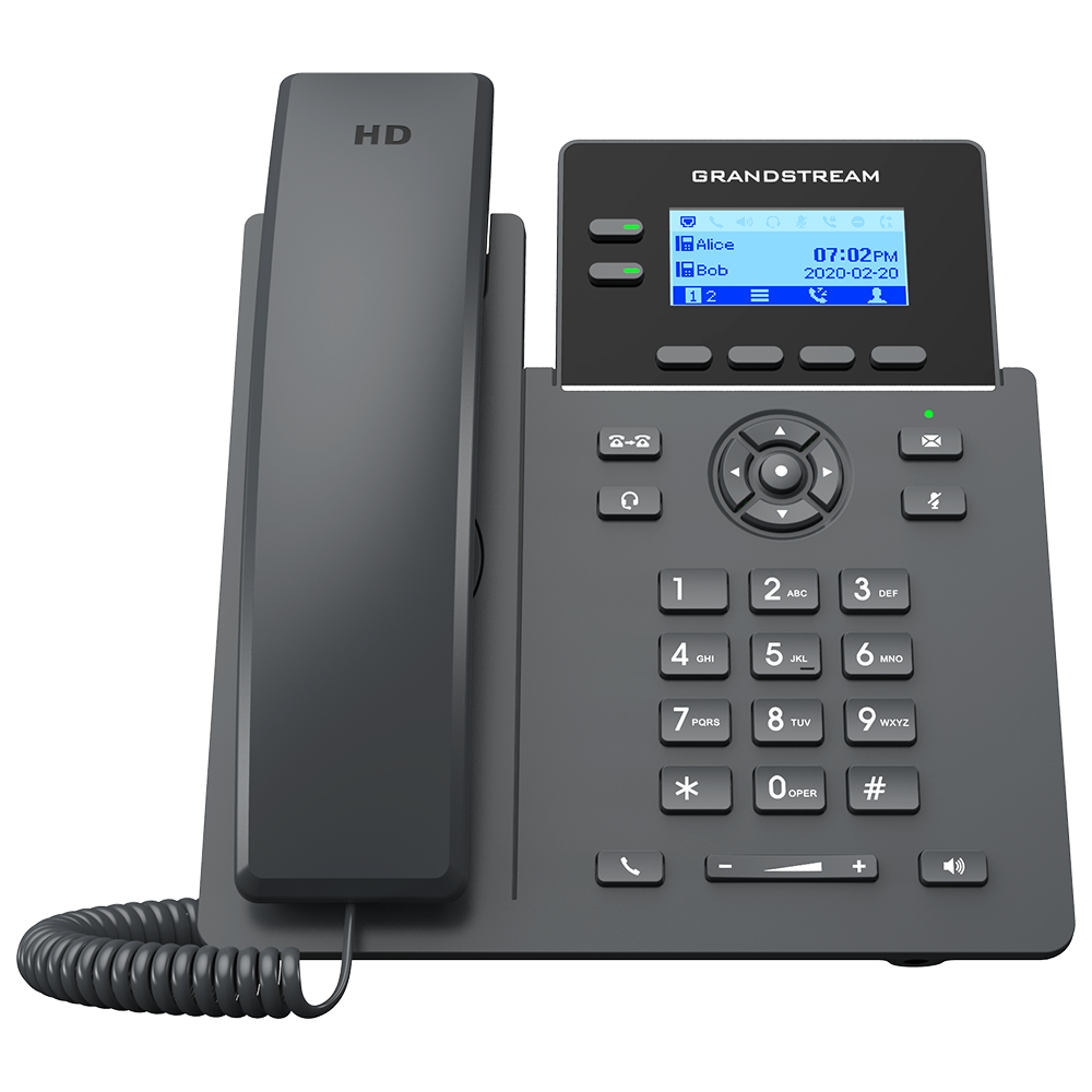 Vista frontal oficial del teléfono IP Grandstream GRP2602