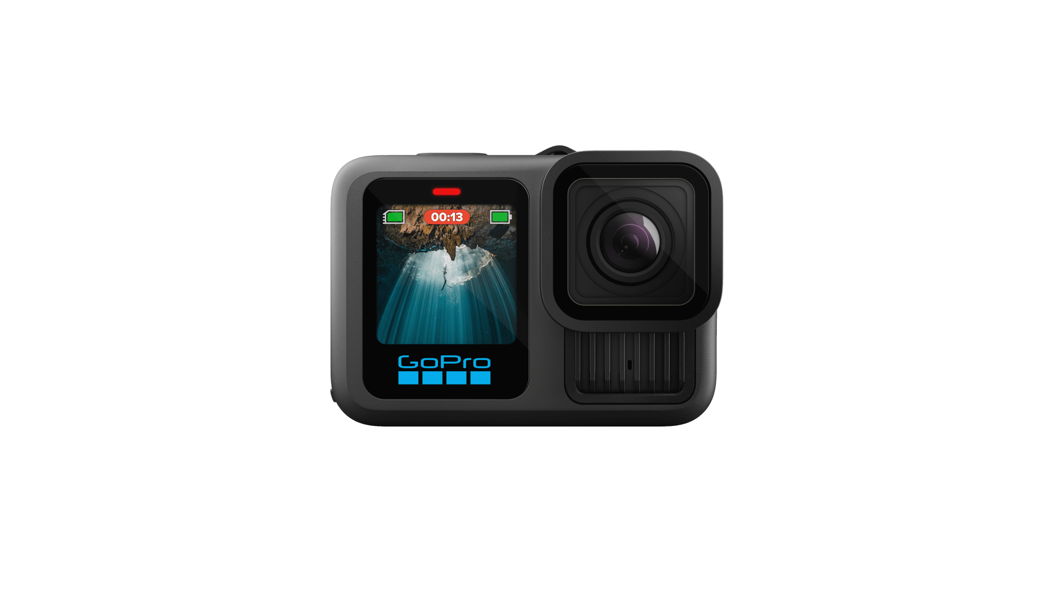 Vista frontal oficial de la cámara GoPro HERO13 Black