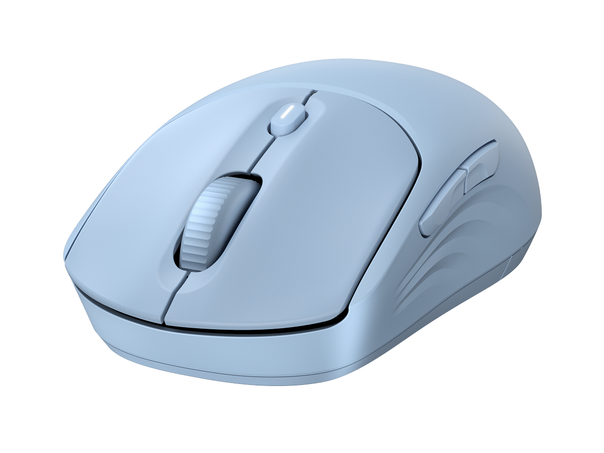 Vista angular oficial del mouse HP 400 Quiet Blue modelo base AZ7B4AA