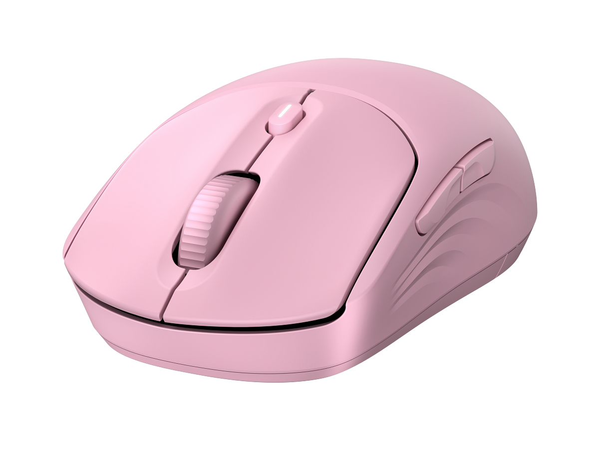 Vista angular oficial del mouse HP 400 Quiet Pink modelo base AZ7B5AA