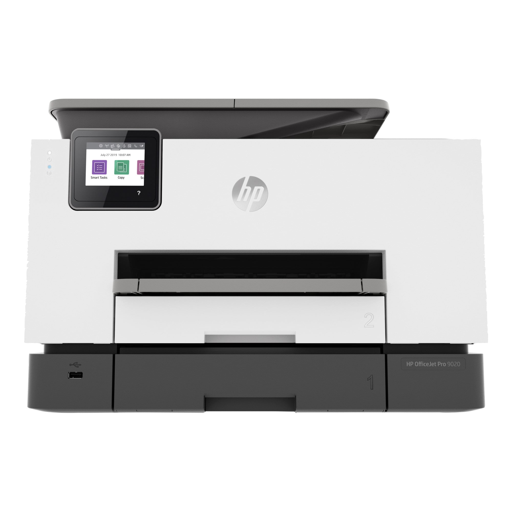 Vista frontal limpia de la impresora HP OfficeJet Pro 9020