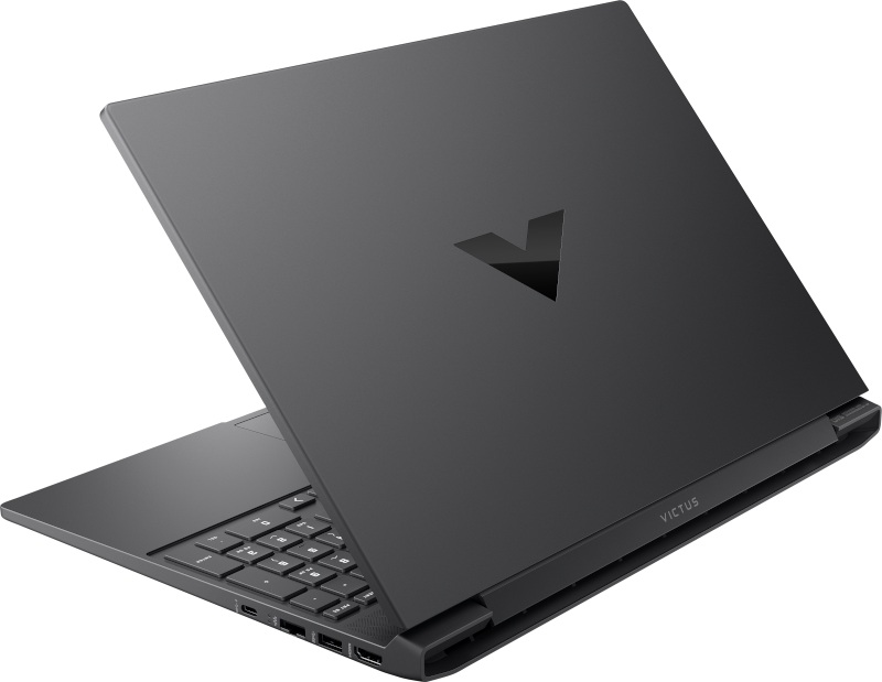 Vista angular limpia de la laptop HP Victus 15-fb3007la
