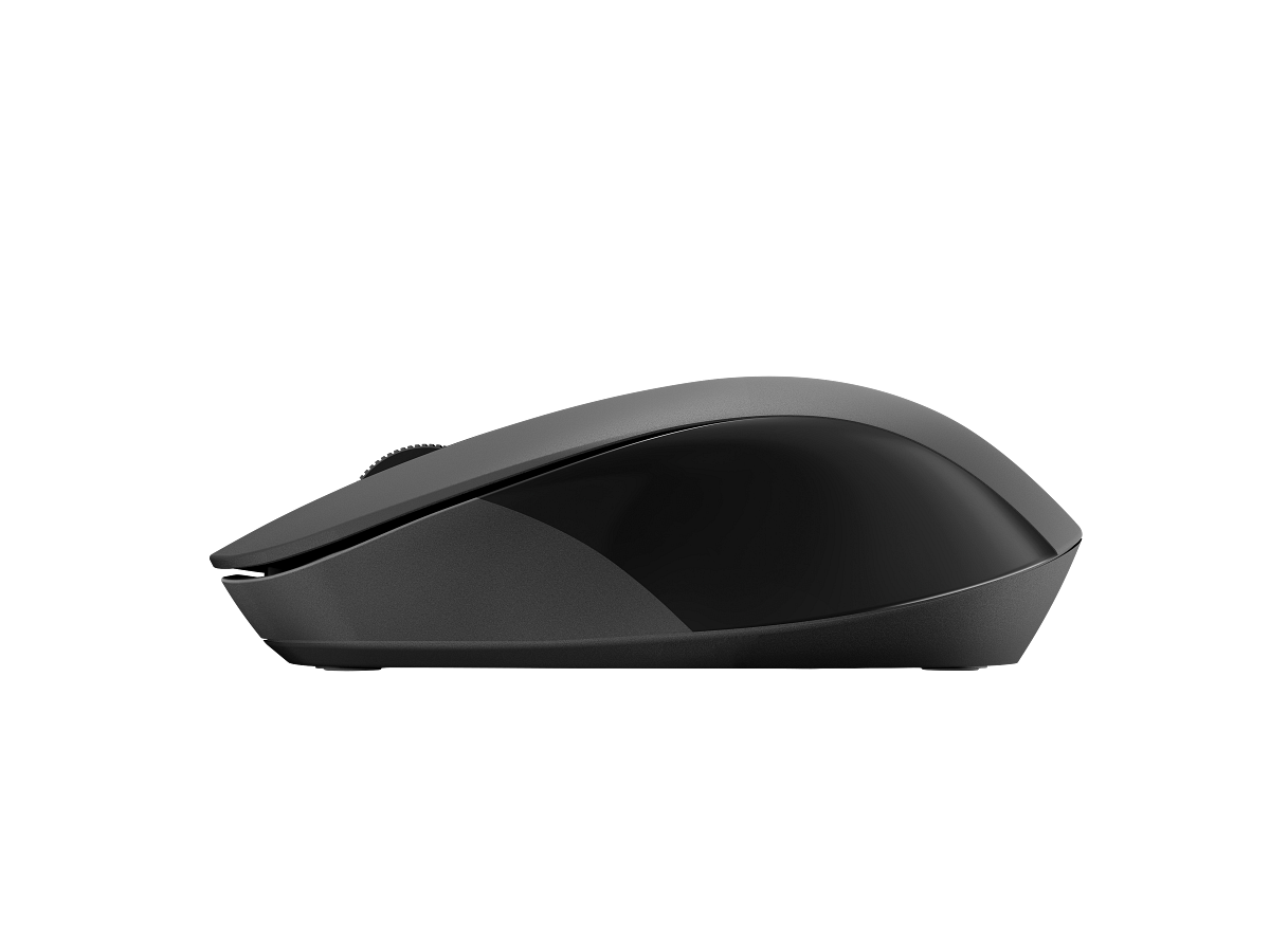 Vista lateral izquierda oficial del mouse inalámbrico HP 150 negro 2S9L1AA