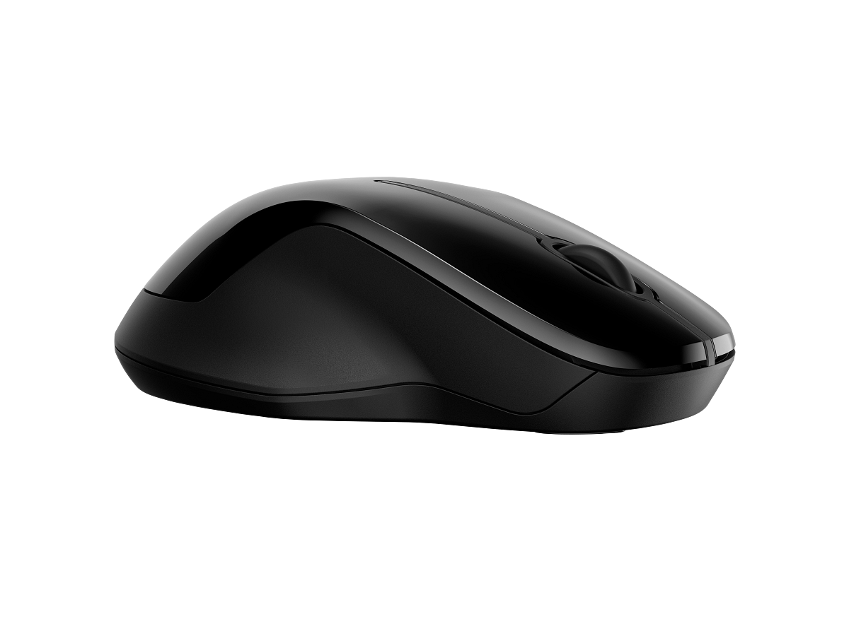 Vista frontal lateral oficial del mouse HP 250 Dual negro 6V2J7AA