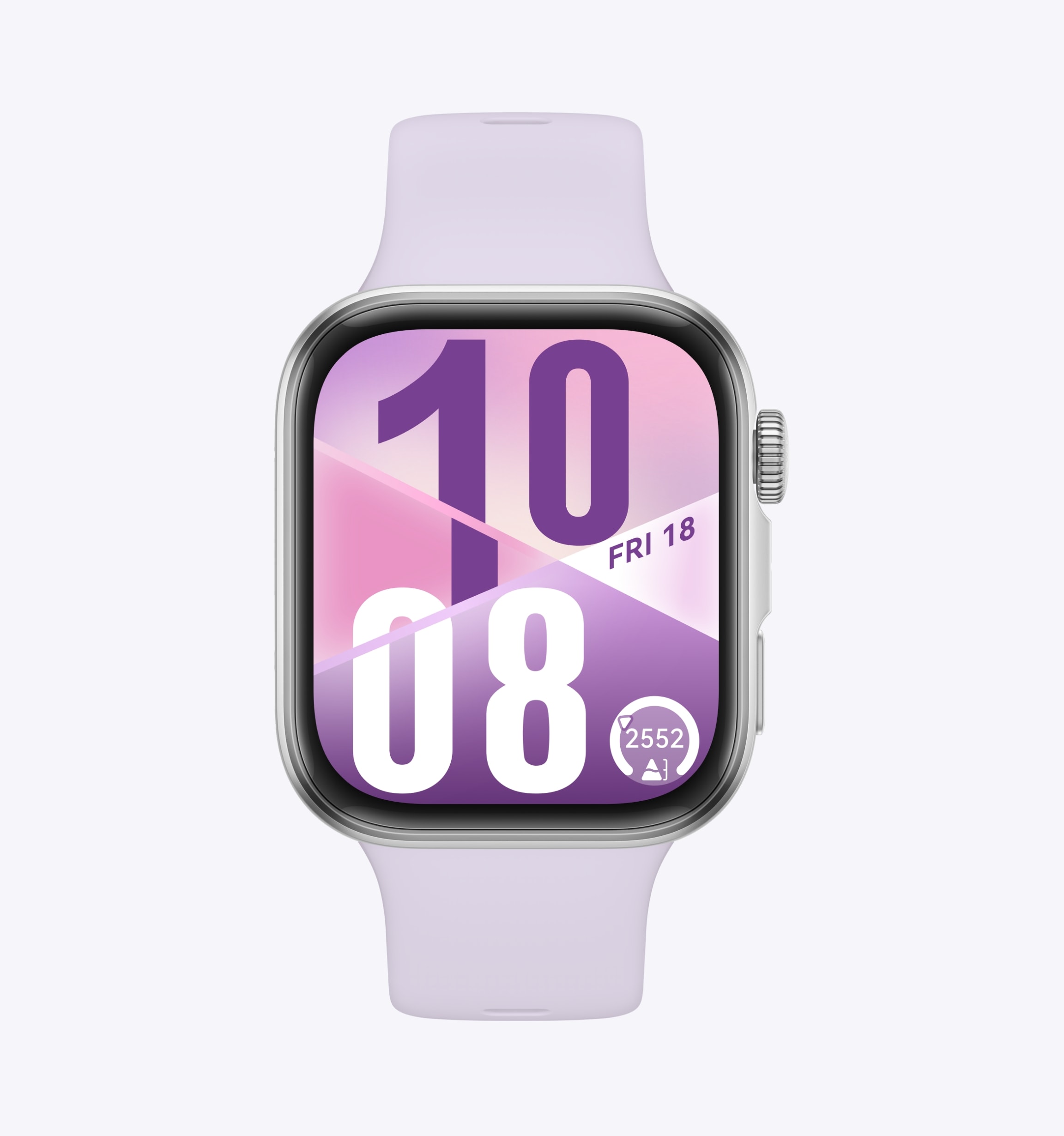 Vista frontal limpia del HUAWEI WATCH FIT 4 púrpura