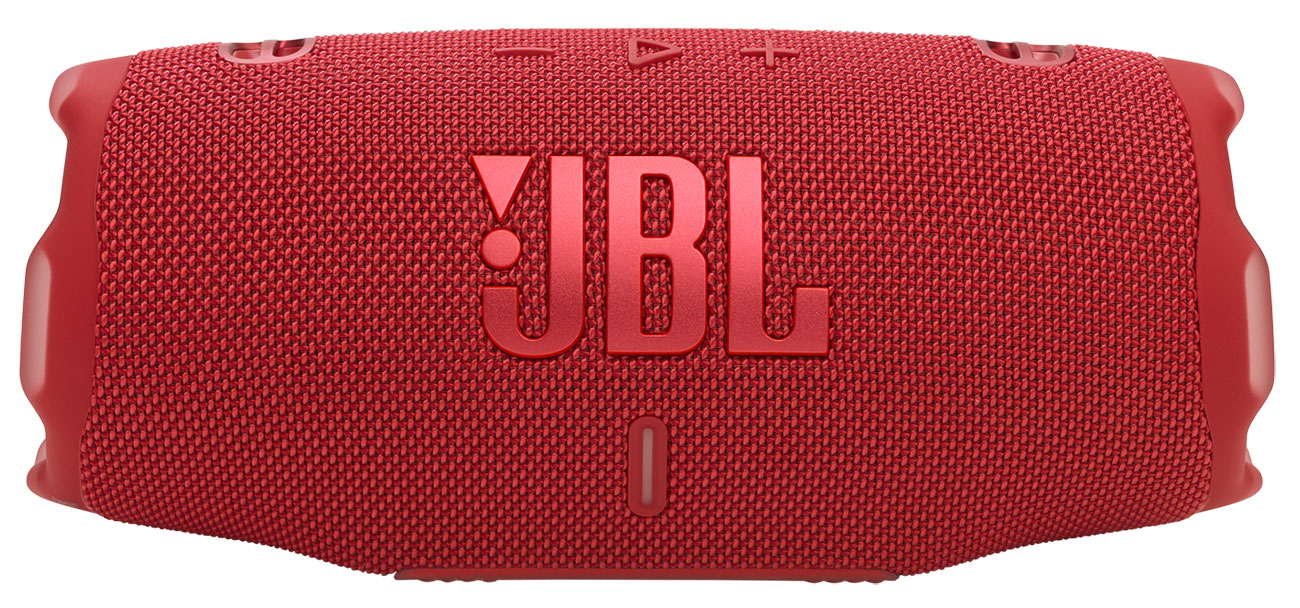 Vista frontal del parlante JBL Charge 6 rojo