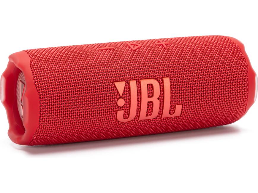 Vista frontal angular de JBL Flip 7 roja