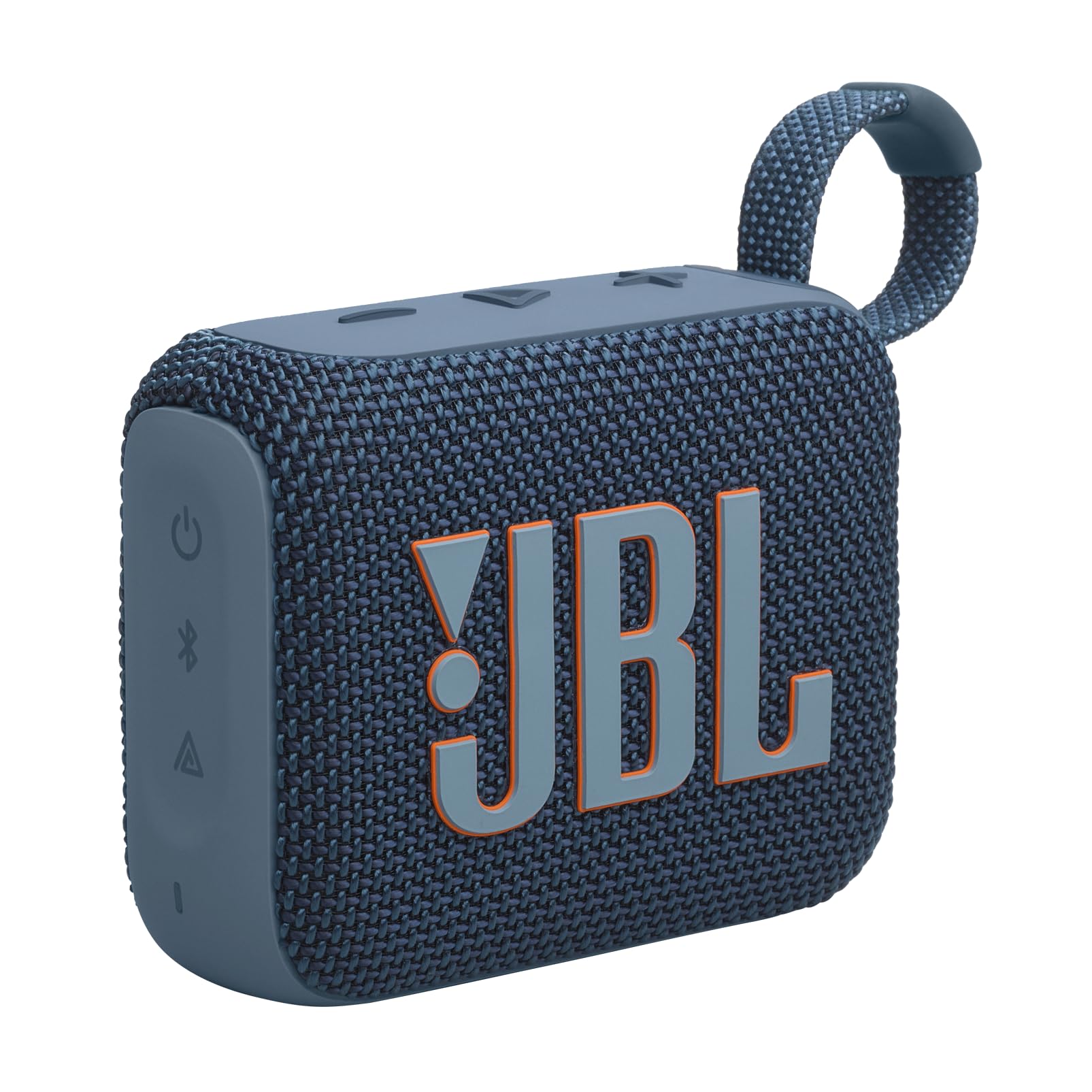 Vista angular frontal del parlante JBL Go 4 azul