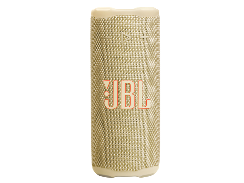 Vista frontal del parlante portátil JBL Grip amarillo