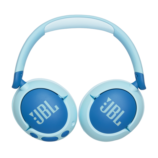 Vista frontal de los audífonos infantiles JBL Junior 470NC azules