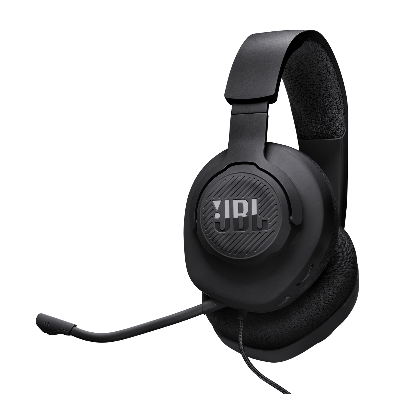 Vista oficial limpia del JBL Quantum 100M2 negro con micrófono desmontable
