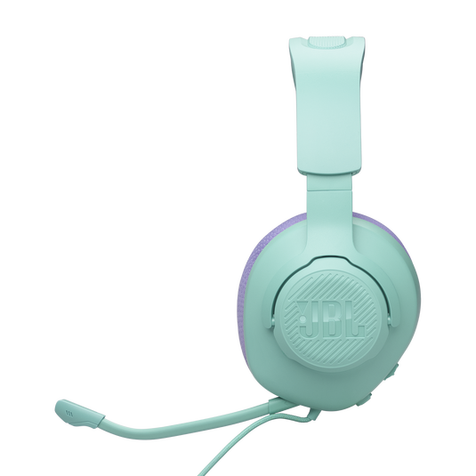 Vista frontal del audífono gaming JBL Quantum 100M2 cyan