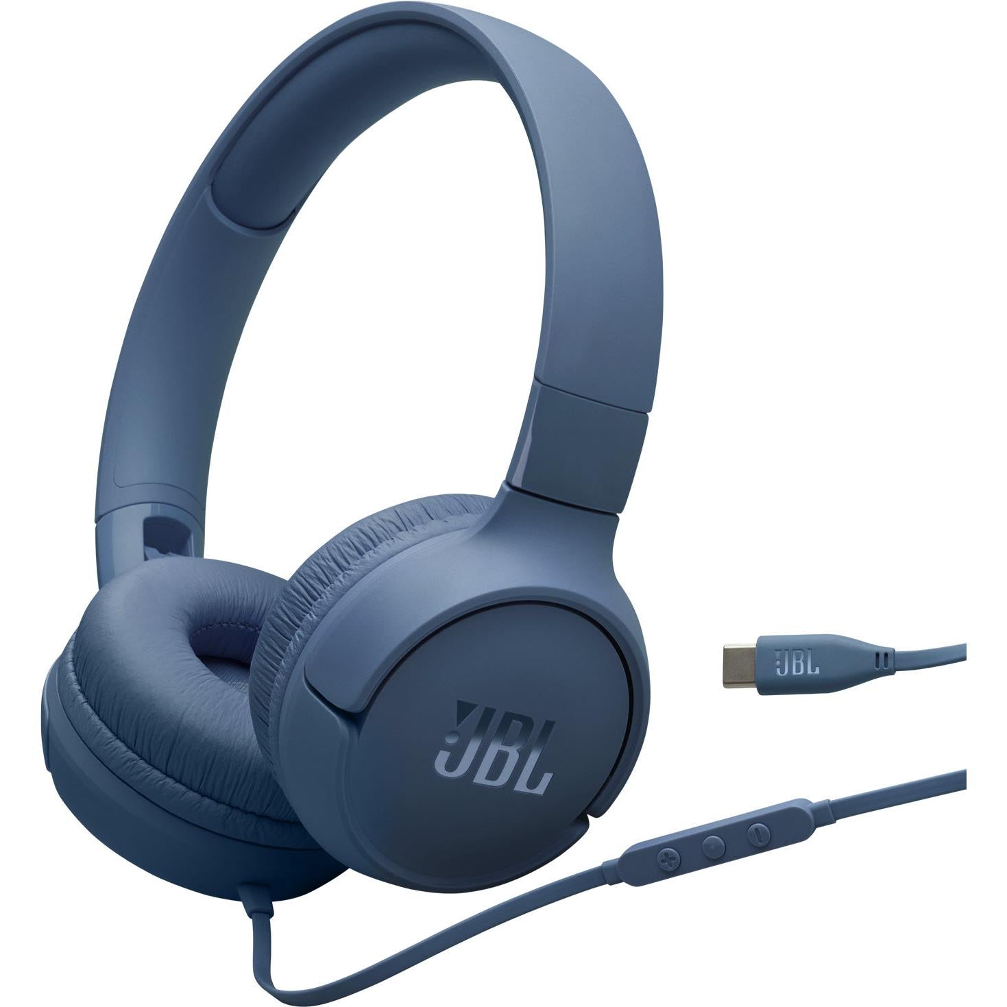 Vista principal de los audífonos JBL Tune 520C USB-C azules