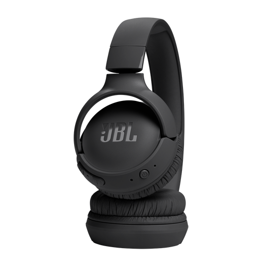 Vista angular de los audífonos inalámbricos JBL Tune 520BT negros