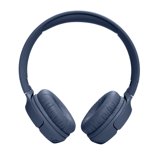 Vista frontal de los audífonos inalámbricos JBL Tune 520BT azules