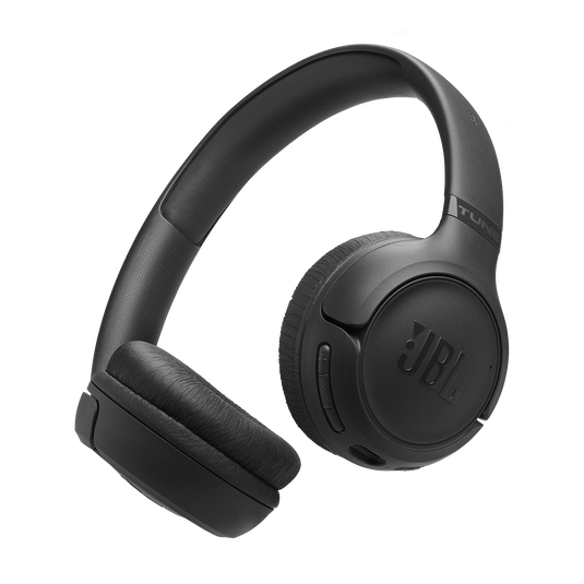 Vista angular de los audífonos JBL Tune 530BT negros