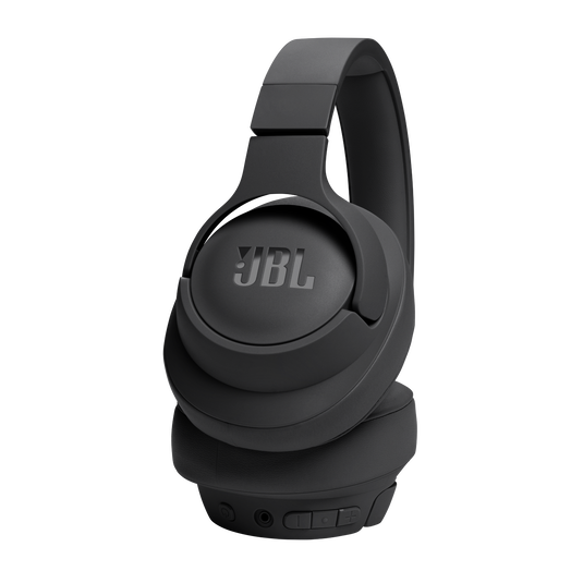 Vista angular de los audífonos inalámbricos JBL Tune 720BT negros