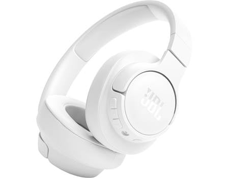 Vista angular de los audífonos inalámbricos JBL Tune 720BT blancos