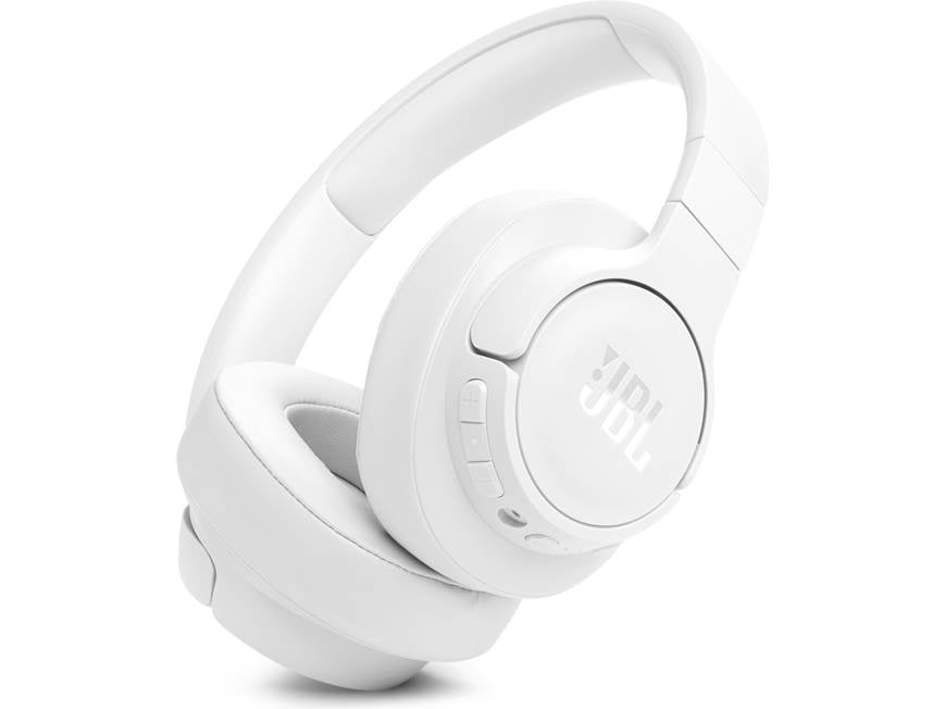 Vista angular de los audífonos JBL Tune 770NC blancos con cancelación de ruido