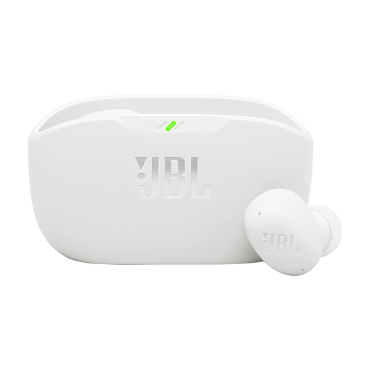 Estuche y auricular JBL Vibe Buds 2 blanca