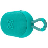 Vista limpia del parlante portátil Klip Xtreme GrooveSplash KBS-030GN verde sobre fondo blanco