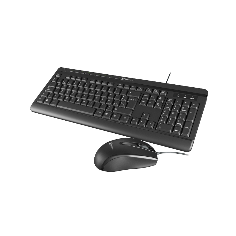 Vista del combo teclado y ratón Klip Xtreme DeskMate KCK-251S sobre fondo blanco
