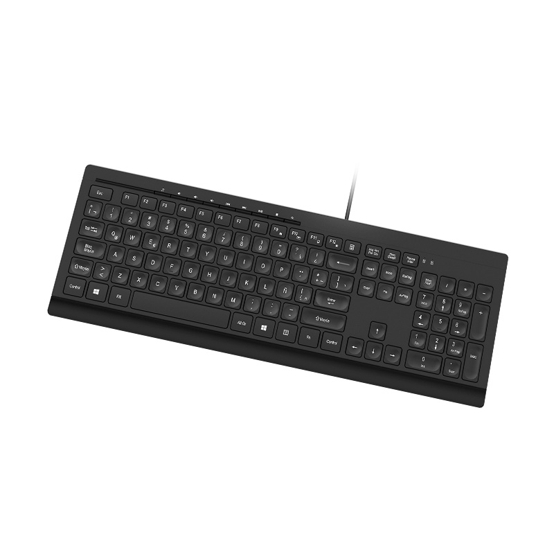 Vista del teclado ultradelgado Klip Xtreme Compass KKM-252S sobre fondo blanco