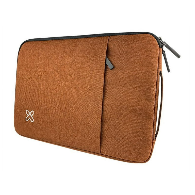 Vista frontal de la funda café Klip Xtreme SquarePro KNS-420BR sobre fondo blanco