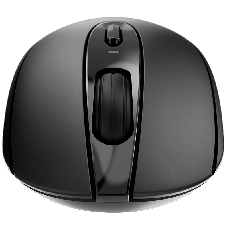 Vista del ratón ergonómico Klip Xtreme Easihand KMW-410BK negro sobre fondo blanco