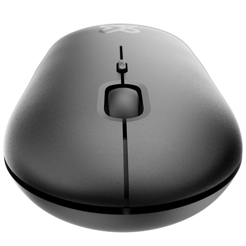 Vista del ratón ultradelgado Klip Xtreme SlimSurfer KMW-415BK negro sobre fondo blanco