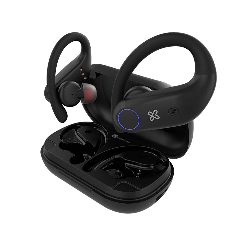 Audífonos deportivos Klip Xtreme Xtremebuds KTE-500BK negros con estuche de carga