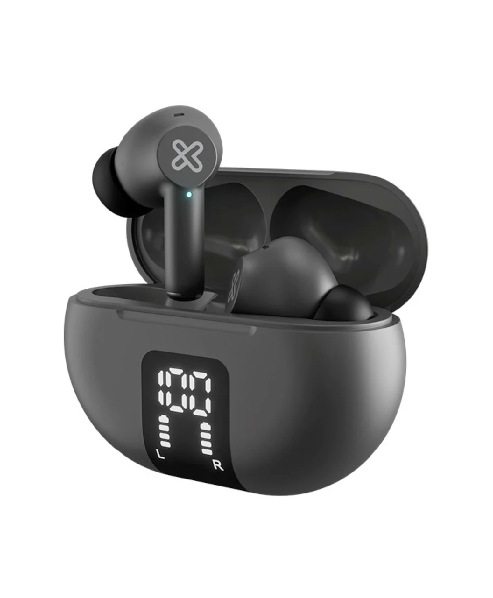 Auriculares grises Klip Xtreme EdgeBuds KTE-755GR con estuche