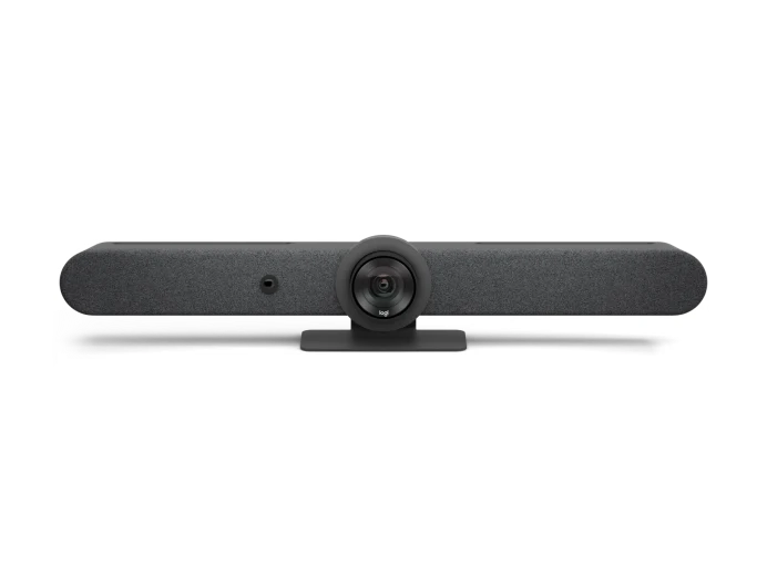 Vista frontal oficial limpia de Logitech Rally Bar Graphite