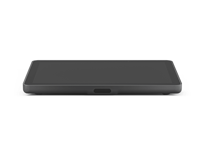 Vista frontal oficial limpia de Logitech Tap IP Graphite