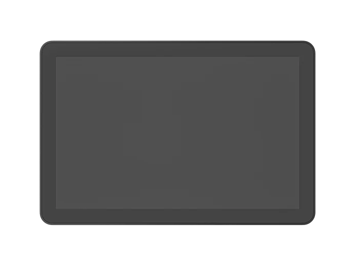 Vista frontal oficial limpia del Logitech Tap Scheduler Graphite