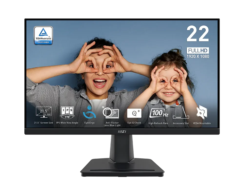 Vista frontal oficial del monitor MSI PRO MP225