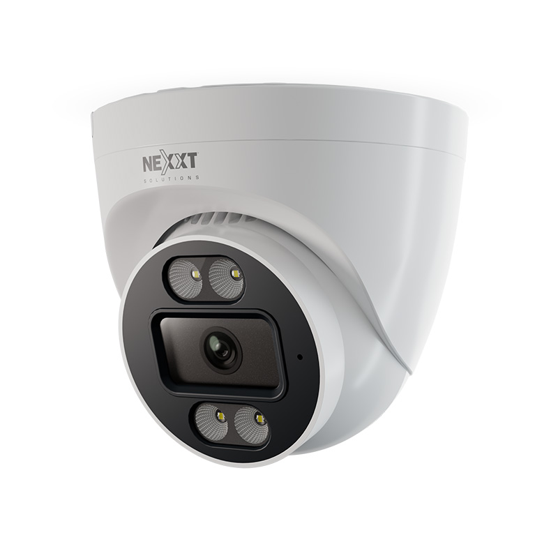 Vista limpia de la cámara turret Nexxt Home para interior de 3K