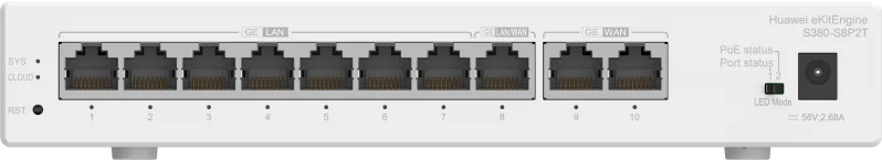 Vista frontal oficial del gateway Huawei eKit S380-S8P2T
