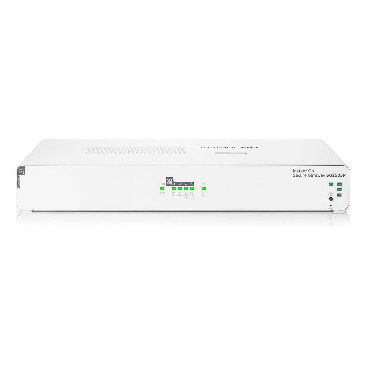 Vista frontal limpia del HPE Networking Instant On Secure Gateway SG2505P S0G34A