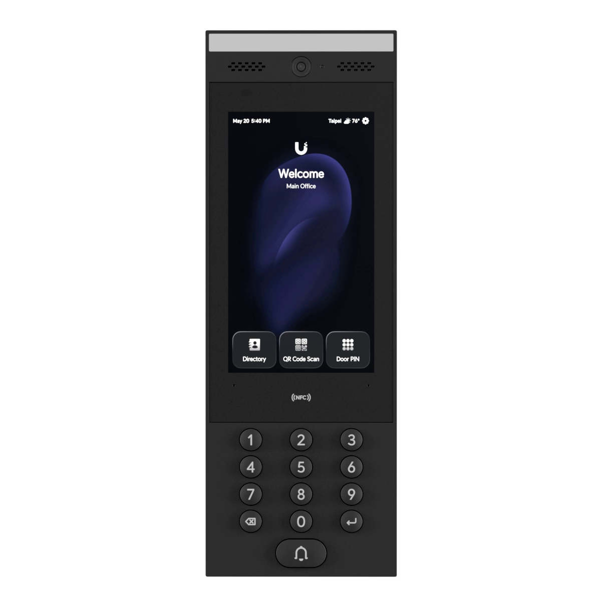 Vista frontal limpia del Ubiquiti UniFi Access Intercom